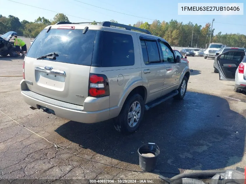 2007 Ford Explorer Xlt VIN: 1FMEU63E27UB10406 Lot: 40697996