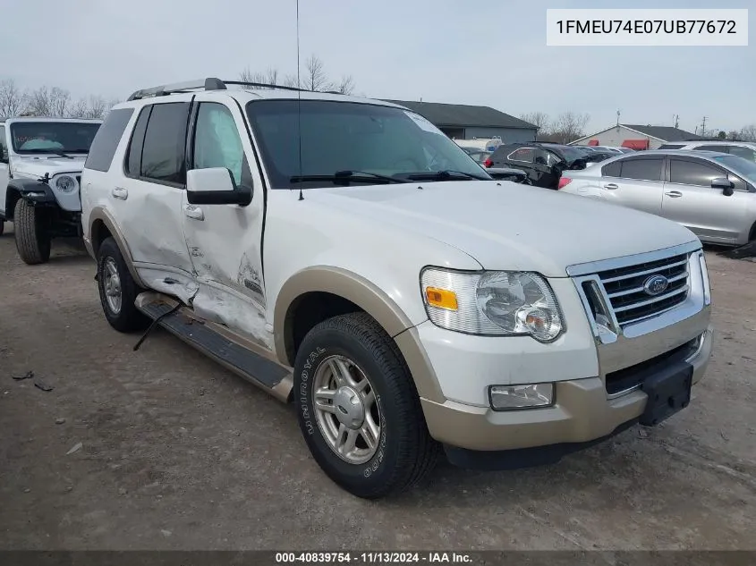 2007 Ford Explorer Eddie Bauer VIN: 1FMEU74E07UB77672 Lot: 40839754