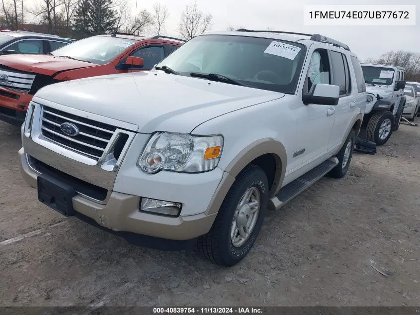 2007 Ford Explorer Eddie Bauer VIN: 1FMEU74E07UB77672 Lot: 40839754