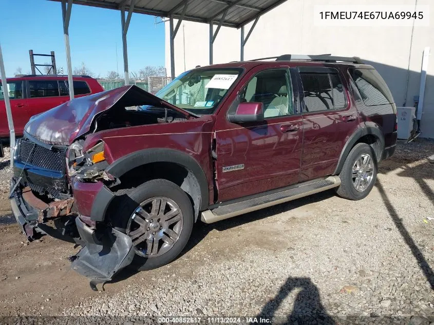 2007 Ford Explorer Eddie Bauer VIN: 1FMEU74E67UA69945 Lot: 40852617