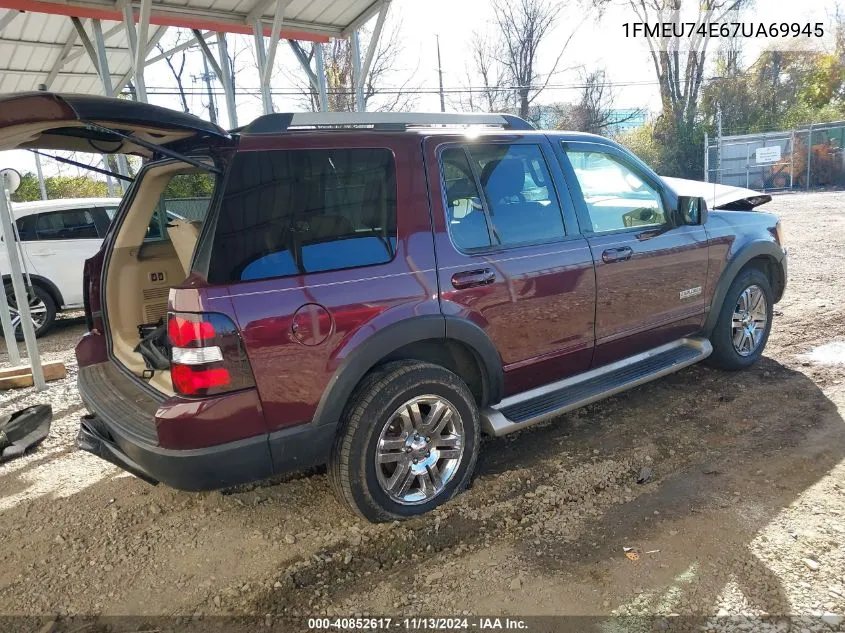 2007 Ford Explorer Eddie Bauer VIN: 1FMEU74E67UA69945 Lot: 40852617