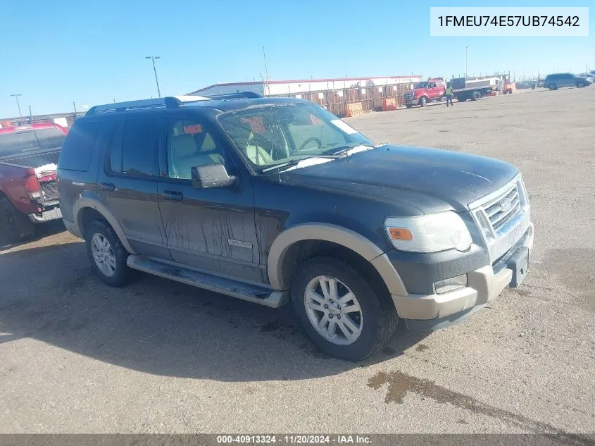 2007 Ford Explorer Eddie Bauer VIN: 1FMEU74E57UB74542 Lot: 40913324