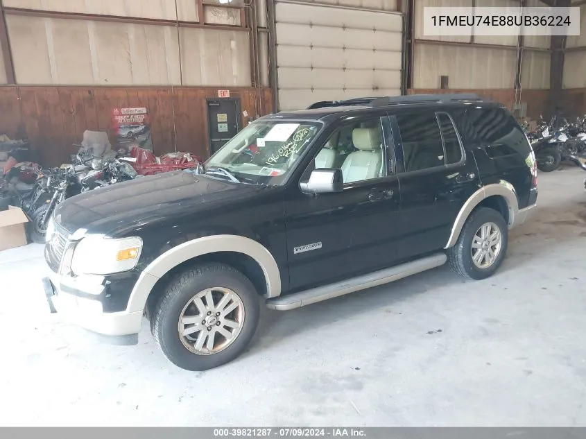 2008 Ford Explorer Eddie Bauer VIN: 1FMEU74E88UB36224 Lot: 39821287