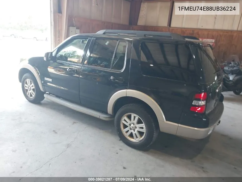 2008 Ford Explorer Eddie Bauer VIN: 1FMEU74E88UB36224 Lot: 39821287