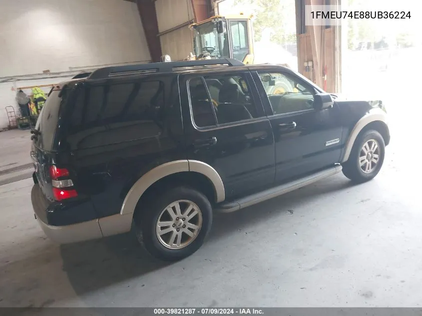 2008 Ford Explorer Eddie Bauer VIN: 1FMEU74E88UB36224 Lot: 39821287