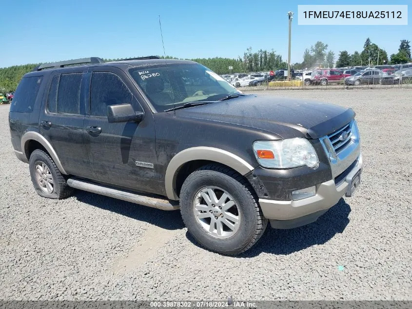 2008 Ford Explorer Eddie Bauer VIN: 1FMEU74E18UA25112 Lot: 39878302