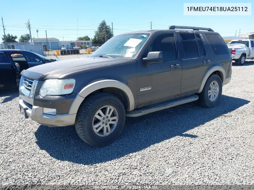 1FMEU74E18UA25112 2008 Ford Explorer Eddie Bauer