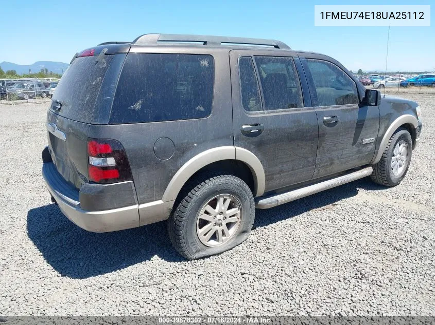 1FMEU74E18UA25112 2008 Ford Explorer Eddie Bauer