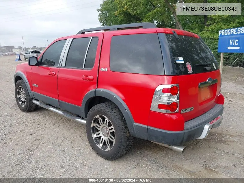 2008 Ford Explorer Xlt VIN: 1FMEU73E08UB00349 Lot: 40019130