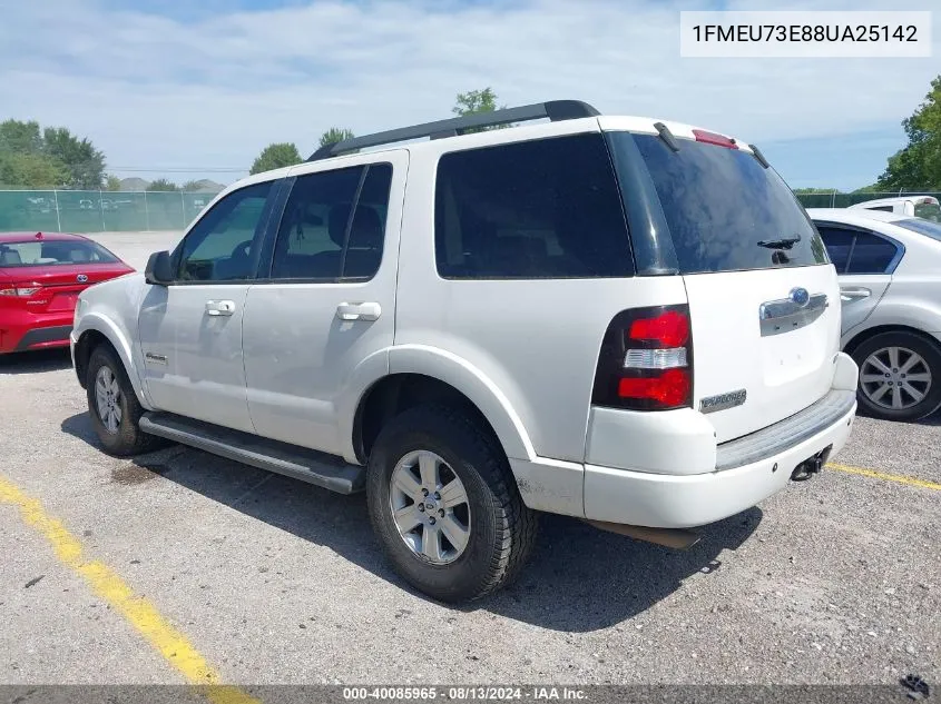 2008 Ford Explorer Xlt VIN: 1FMEU73E88UA25142 Lot: 40085965