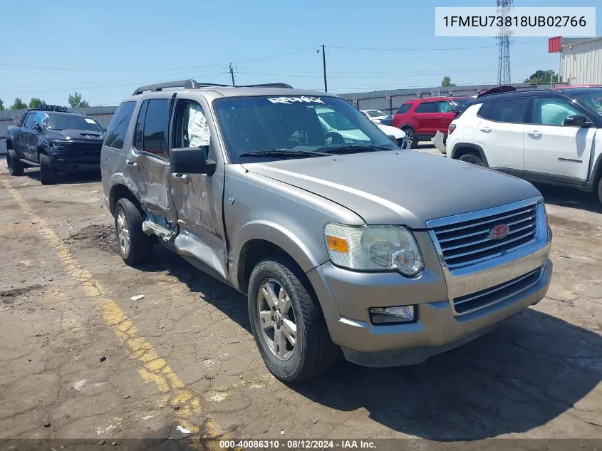 2008 Ford Explorer Xlt VIN: 1FMEU73818UB02766 Lot: 40086310