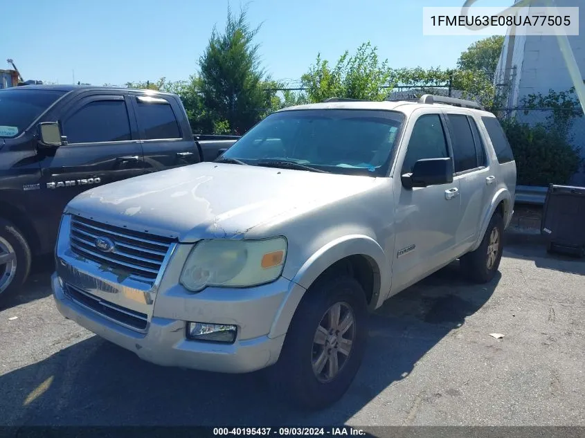 1FMEU63E08UA77505 2008 Ford Explorer Xlt