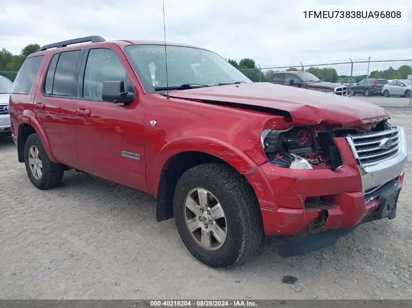 2008 Ford Explorer Xlt VIN: 1FMEU73838UA96808 Lot: 40218204