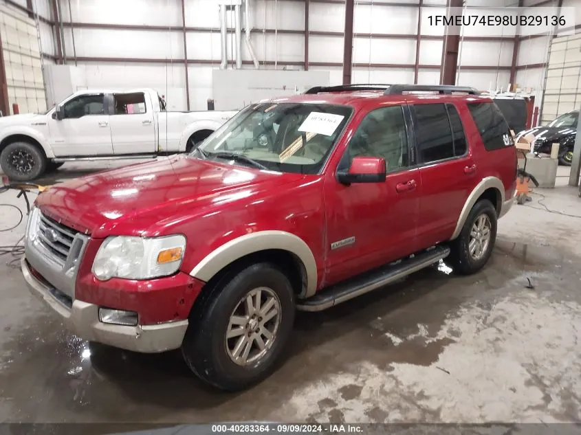 2008 Ford Explorer Eddie Bauer VIN: 1FMEU74E98UB29136 Lot: 40283364