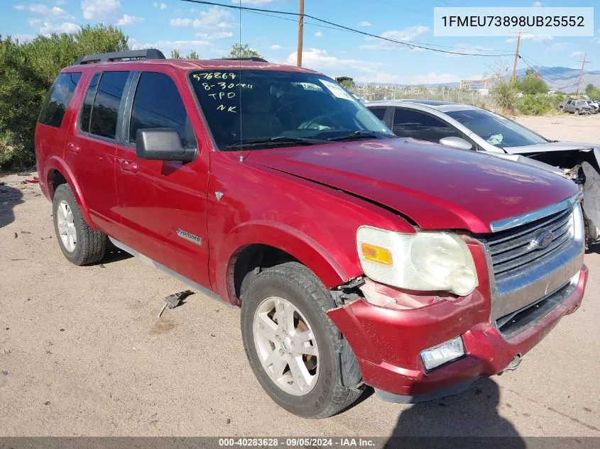 2008 Ford Explorer Xlt VIN: 1FMEU73898UB25552 Lot: 40283628