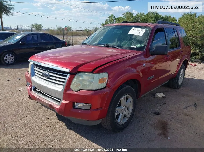 2008 Ford Explorer Xlt VIN: 1FMEU73898UB25552 Lot: 40283628