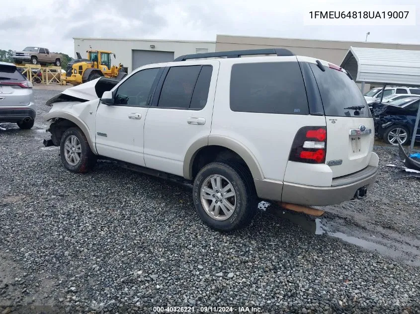 2008 Ford Explorer Eddie Bauer VIN: 1FMEU64818UA19007 Lot: 40326221