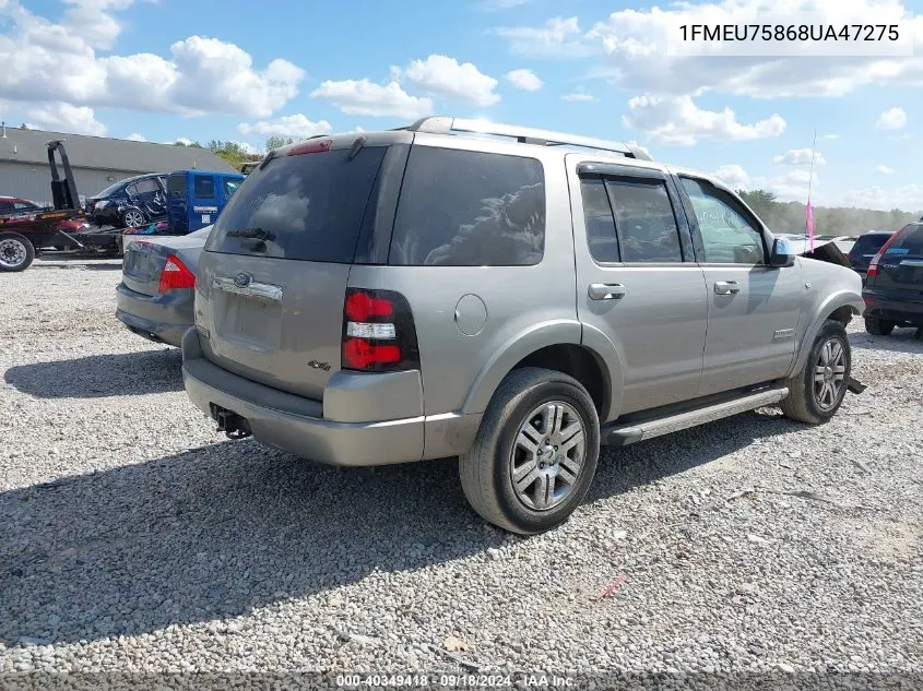 2008 Ford Explorer Limited VIN: 1FMEU75868UA47275 Lot: 40349418