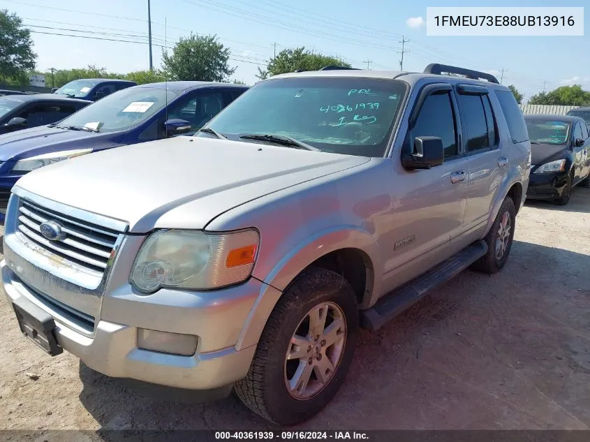 2008 Ford Explorer Xlt VIN: 1FMEU73E88UB13916 Lot: 40361939