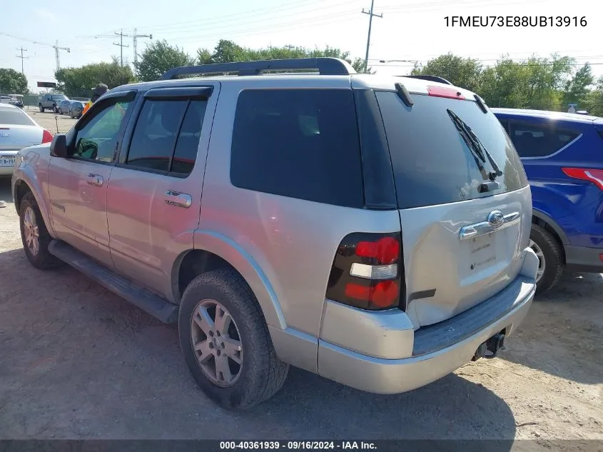 2008 Ford Explorer Xlt VIN: 1FMEU73E88UB13916 Lot: 40361939