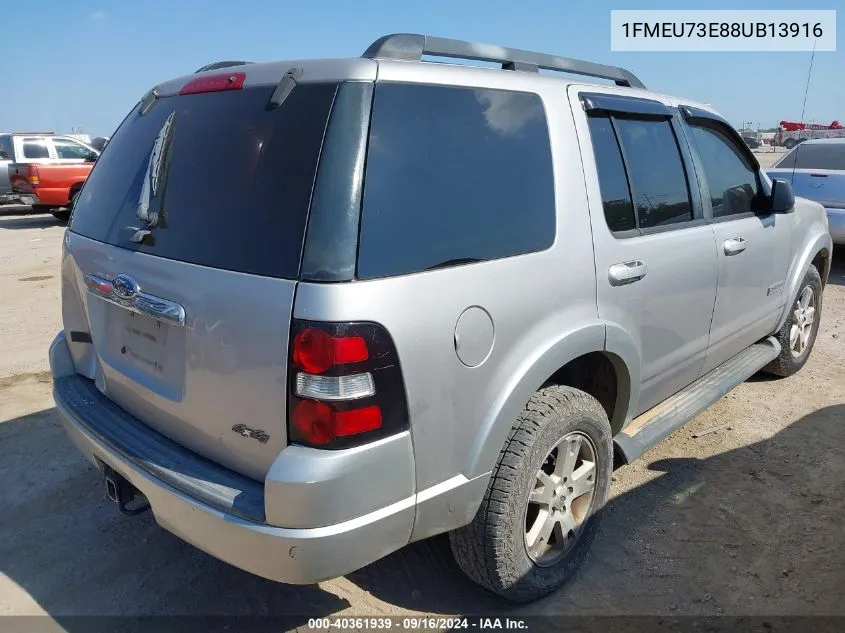 2008 Ford Explorer Xlt VIN: 1FMEU73E88UB13916 Lot: 40361939