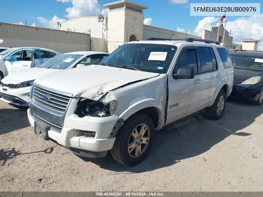 2008 Ford Explorer Xlt VIN: 1FMEU63E28UB00976 Lot: 40365291