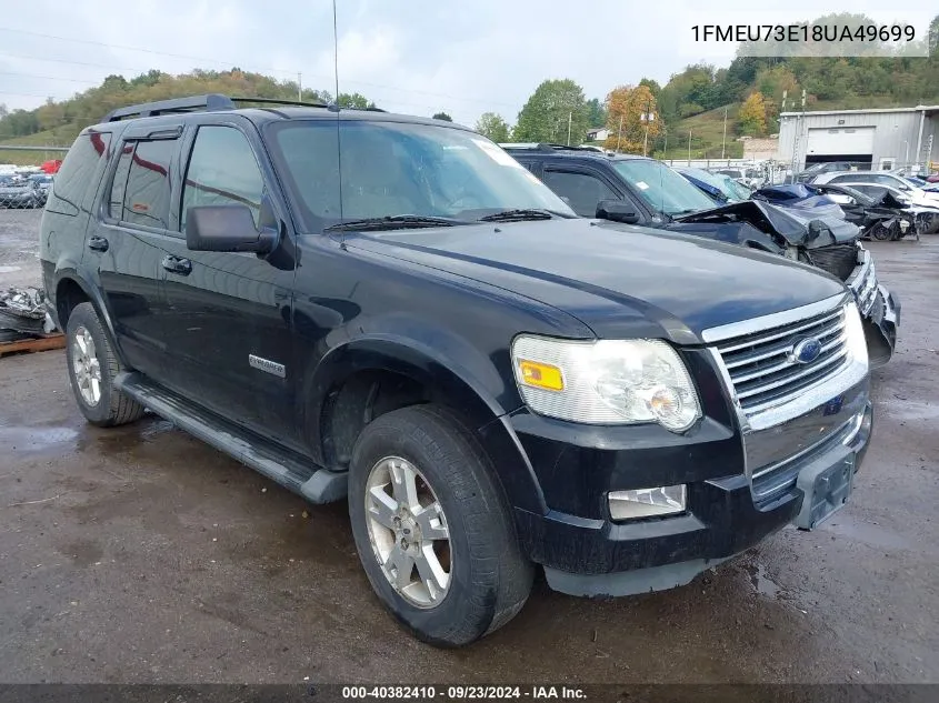 2008 Ford Explorer Xlt VIN: 1FMEU73E18UA49699 Lot: 40382410