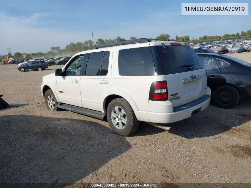 2008 Ford Explorer Xlt VIN: 1FMEU73E68UA70919 Lot: 40399425