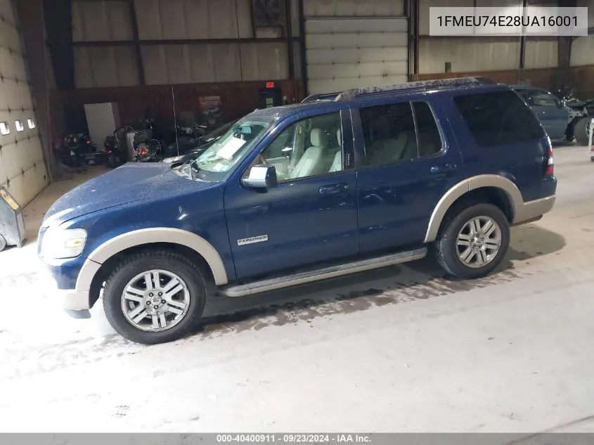 2008 Ford Explorer Eddie Bauer VIN: 1FMEU74E28UA16001 Lot: 40400911