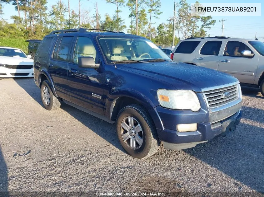 2008 Ford Explorer Xlt VIN: 1FMEU73878UA89201 Lot: 40409048