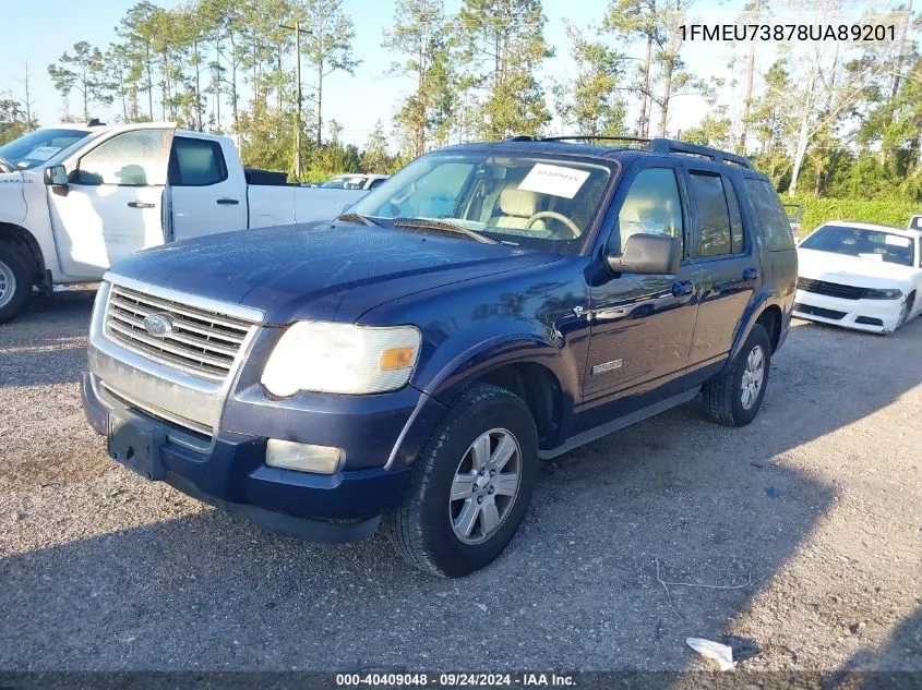 2008 Ford Explorer Xlt VIN: 1FMEU73878UA89201 Lot: 40409048