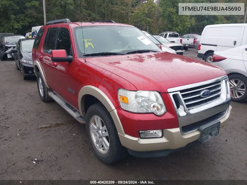 2008 Ford Explorer Eddie Bauer VIN: 1FMEU74E98UA45690 Lot: 40420209