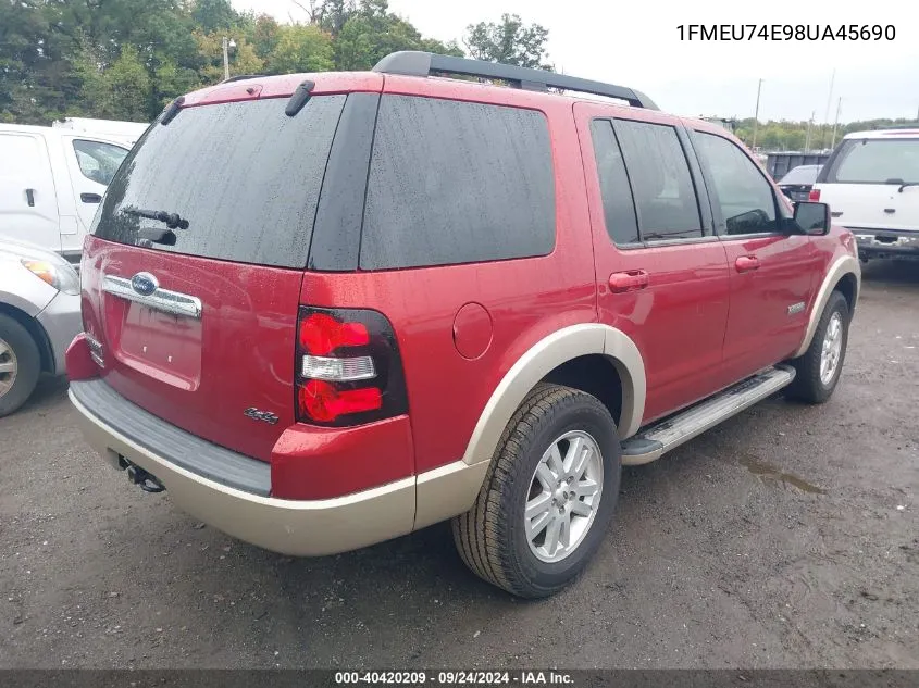 2008 Ford Explorer Eddie Bauer VIN: 1FMEU74E98UA45690 Lot: 40420209