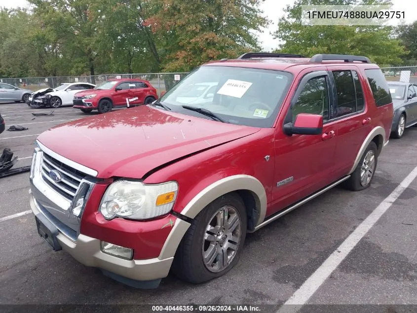 2008 Ford Explorer Eddie Bauer VIN: 1FMEU74888UA29751 Lot: 40446355