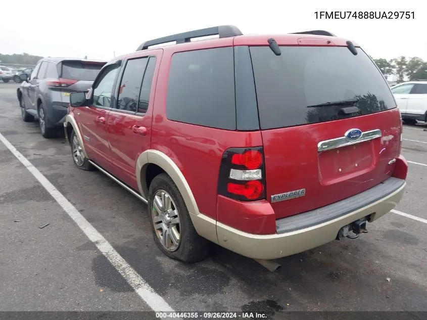 2008 Ford Explorer Eddie Bauer VIN: 1FMEU74888UA29751 Lot: 40446355