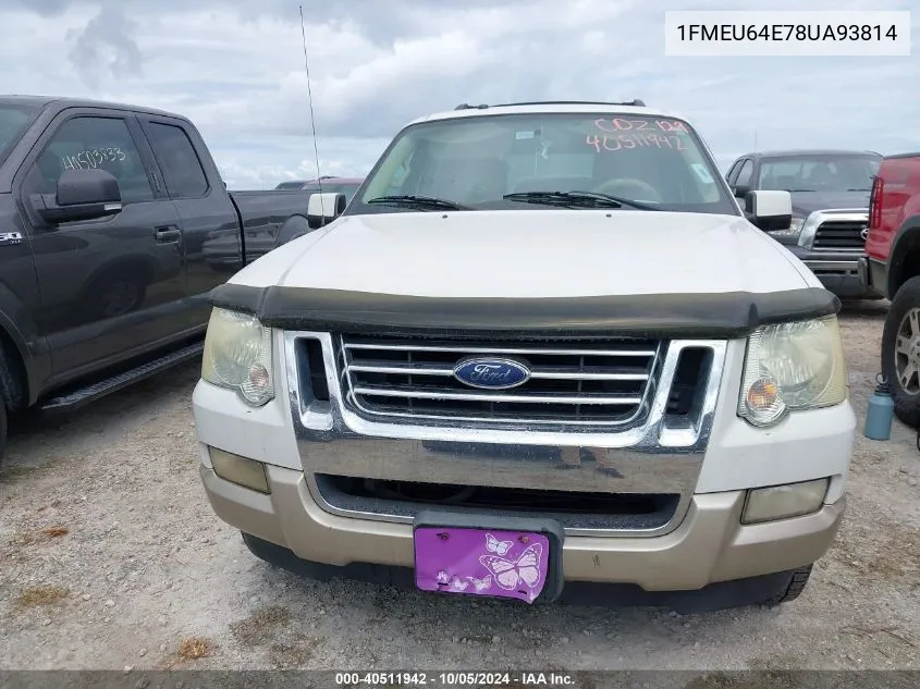 2008 Ford Explorer Eddie Bauer VIN: 1FMEU64E78UA93814 Lot: 40511942