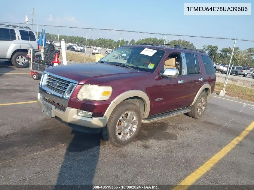 2008 Ford Explorer Eddie Bauer VIN: 1FMEU64E78UA39686 Lot: 40515366