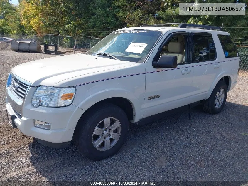 2008 Ford Explorer Xlt VIN: 1FMEU73E18UA50657 Lot: 40530068