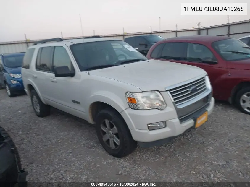 2008 Ford Explorer Xlt VIN: 1FMEU73E08UA19268 Lot: 40543616