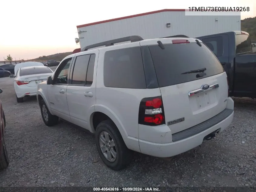 2008 Ford Explorer Xlt VIN: 1FMEU73E08UA19268 Lot: 40543616