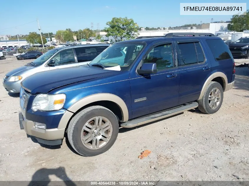 2008 Ford Explorer Eddie Bauer VIN: 1FMEU74E08UA89741 Lot: 40544238