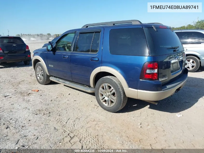 2008 Ford Explorer Eddie Bauer VIN: 1FMEU74E08UA89741 Lot: 40544238