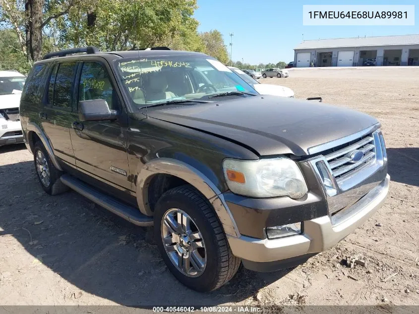 2008 Ford Explorer Eddie Bauer VIN: 1FMEU64E68UA89981 Lot: 40546042