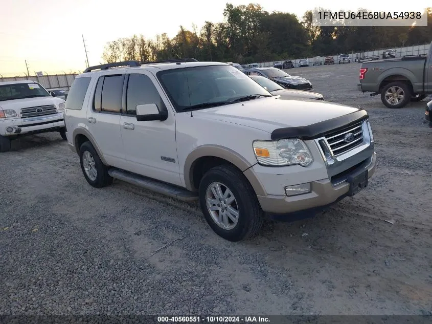 2008 Ford Explorer Eddie Bauer VIN: 1FMEU64E68UA54938 Lot: 40560551