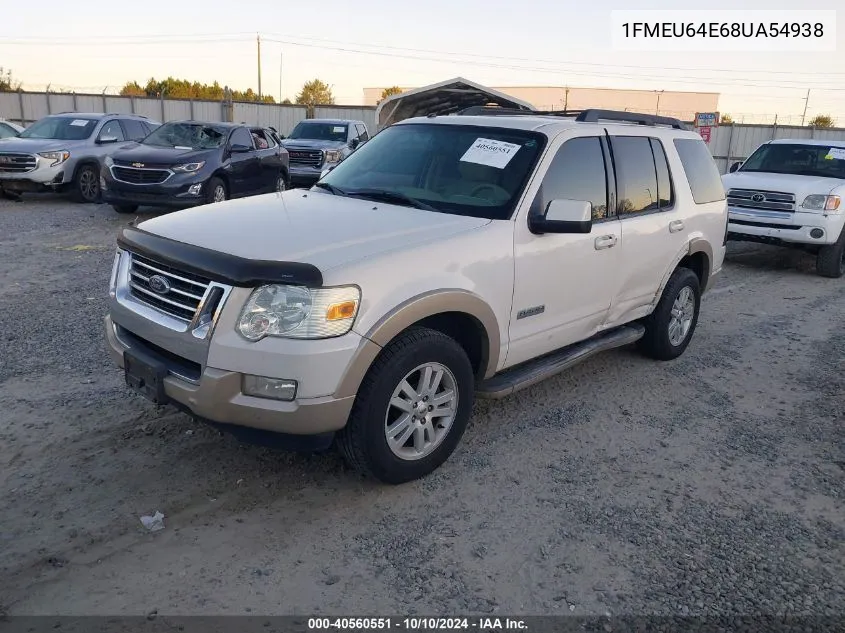 1FMEU64E68UA54938 2008 Ford Explorer Eddie Bauer