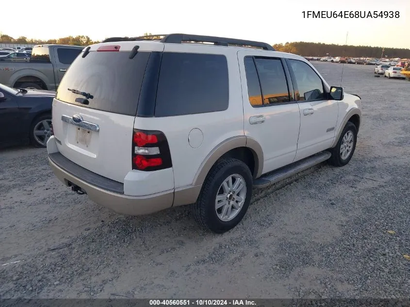 2008 Ford Explorer Eddie Bauer VIN: 1FMEU64E68UA54938 Lot: 40560551