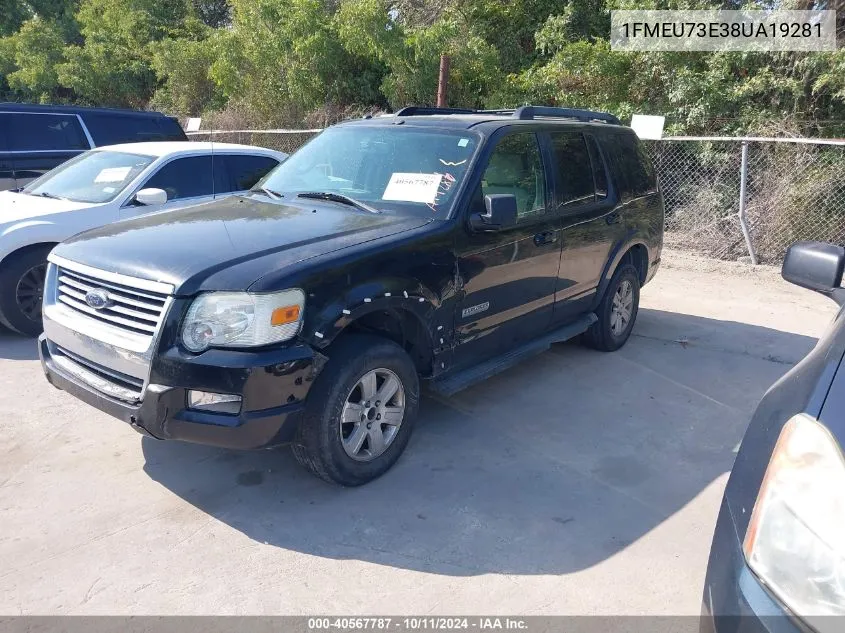 1FMEU73E38UA19281 2008 Ford Explorer Xlt