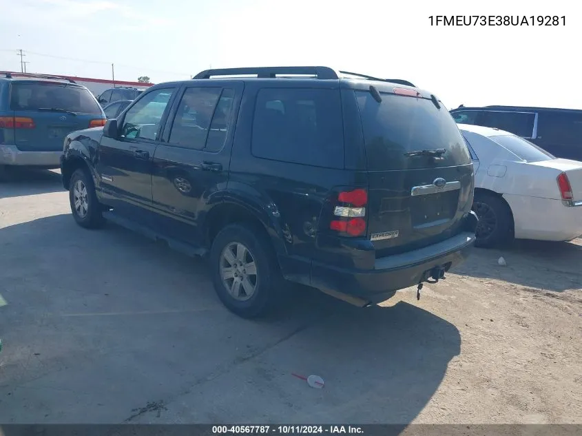 1FMEU73E38UA19281 2008 Ford Explorer Xlt