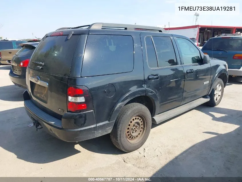 1FMEU73E38UA19281 2008 Ford Explorer Xlt