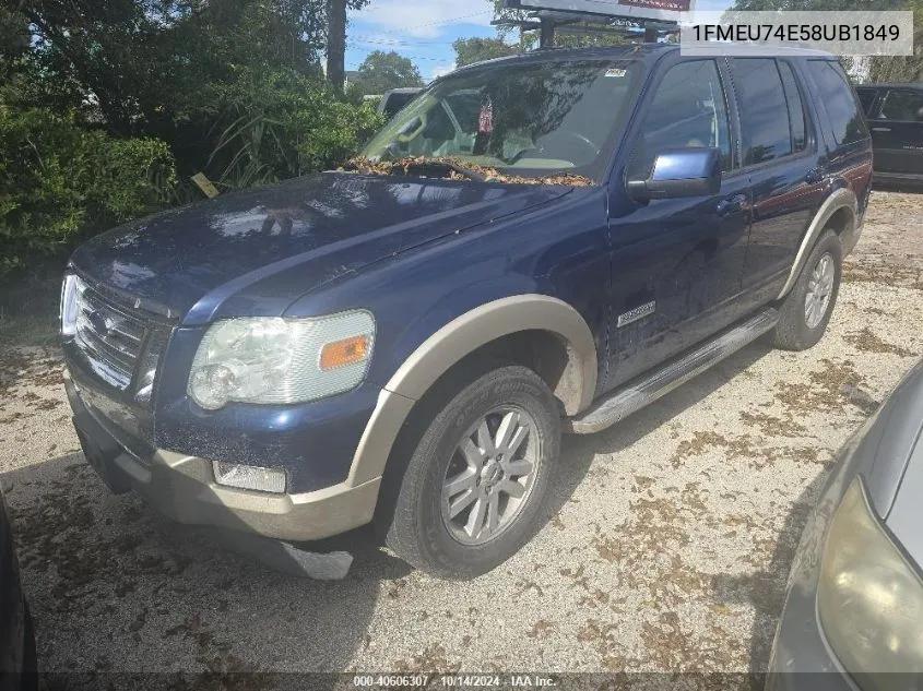 2008 Ford Explorer VIN: 1FMEU74E58UB1849 Lot: 40606307